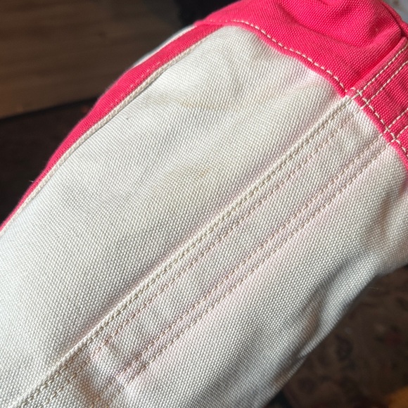 Lands' End pink and Cream canvas Tote Bag - Picture 15 of 15